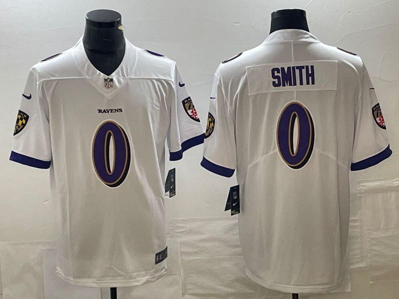 Men Baltimore Ravens #0 Smith Whitte 2023 Nike Vapor Limited NFL Jersey->philadelphia eagles->NFL Jersey